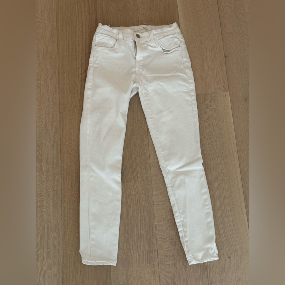 J Brand White Mid~Rise Skinny Jeans Classic Blanc - Size 24